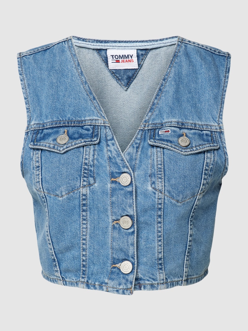 Cropped Weste in Denim-Optik in jeans