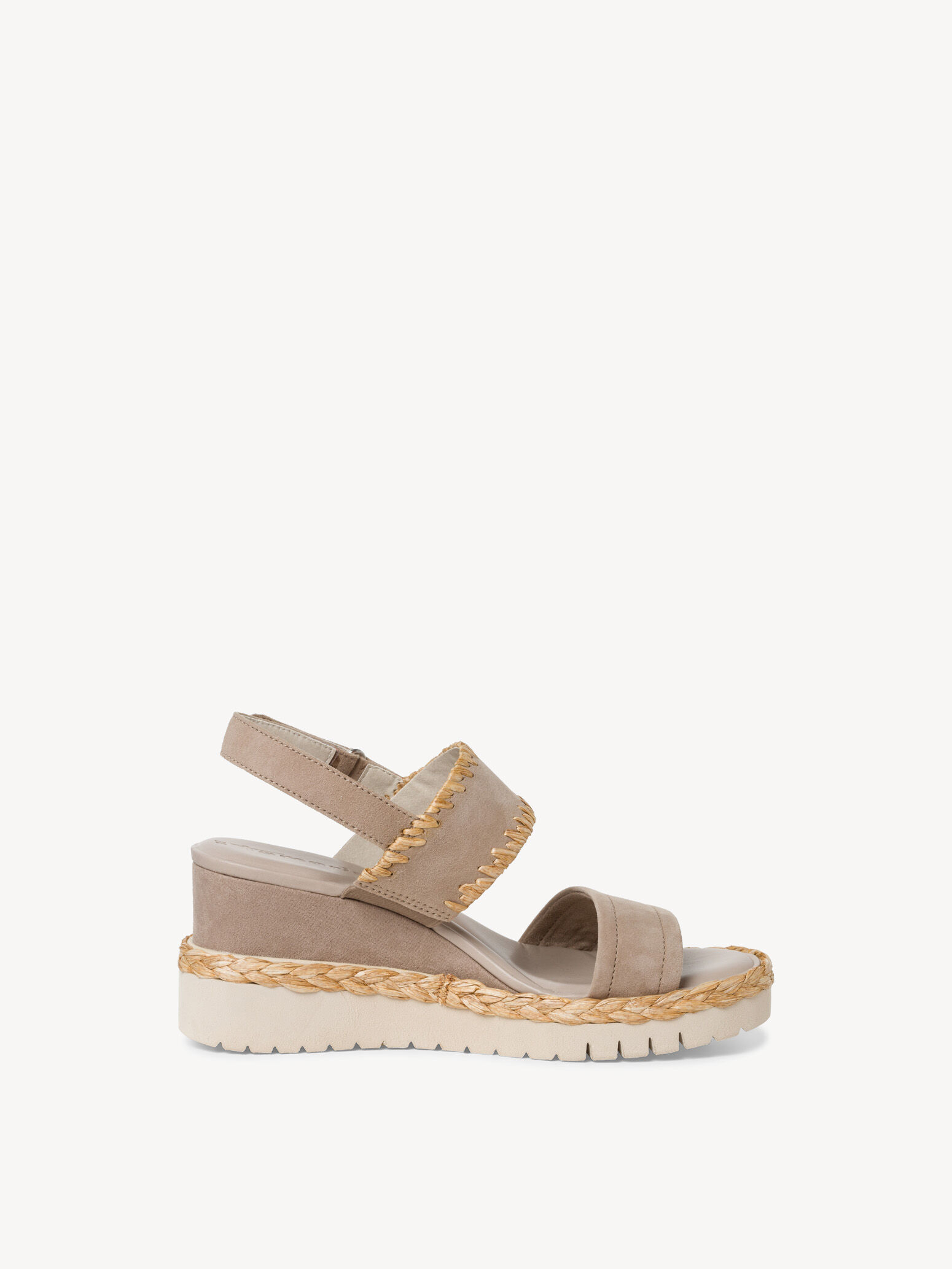Sandale à talon en cuir - beige