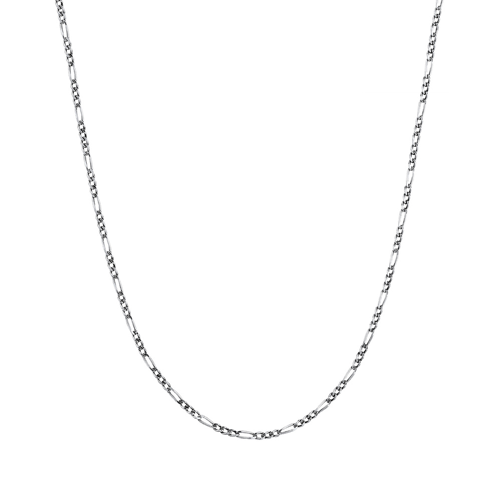 KUZZOI KUZZOI Collier Chaîne de Figaro Basic Trend Massif Oxidée Collier Homme - (925/10 collier