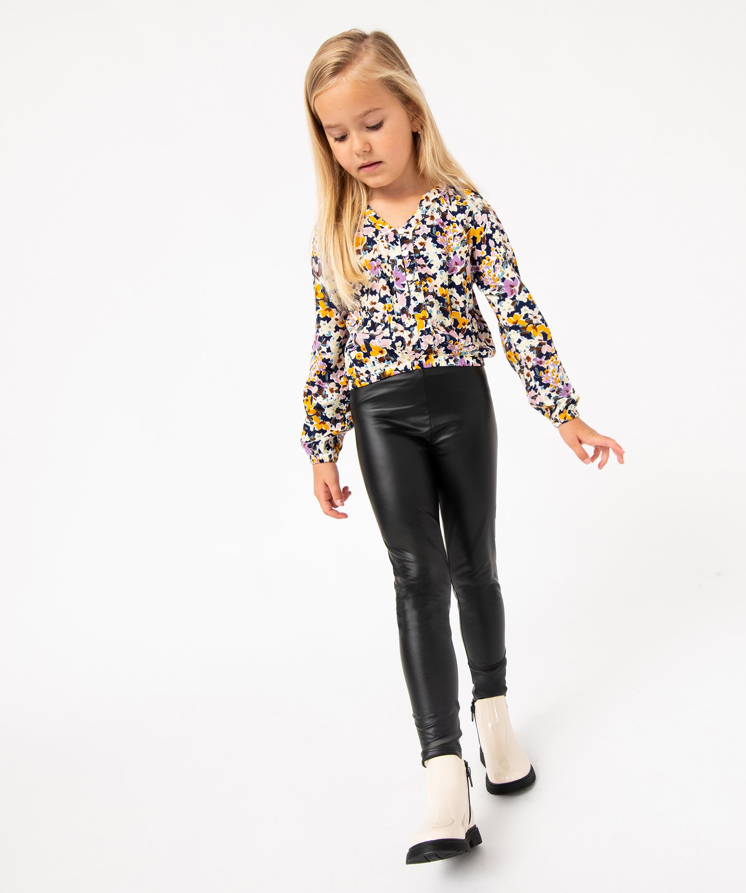 Chemise à manches longues à motifs fleuris fille multicolore | GEMO