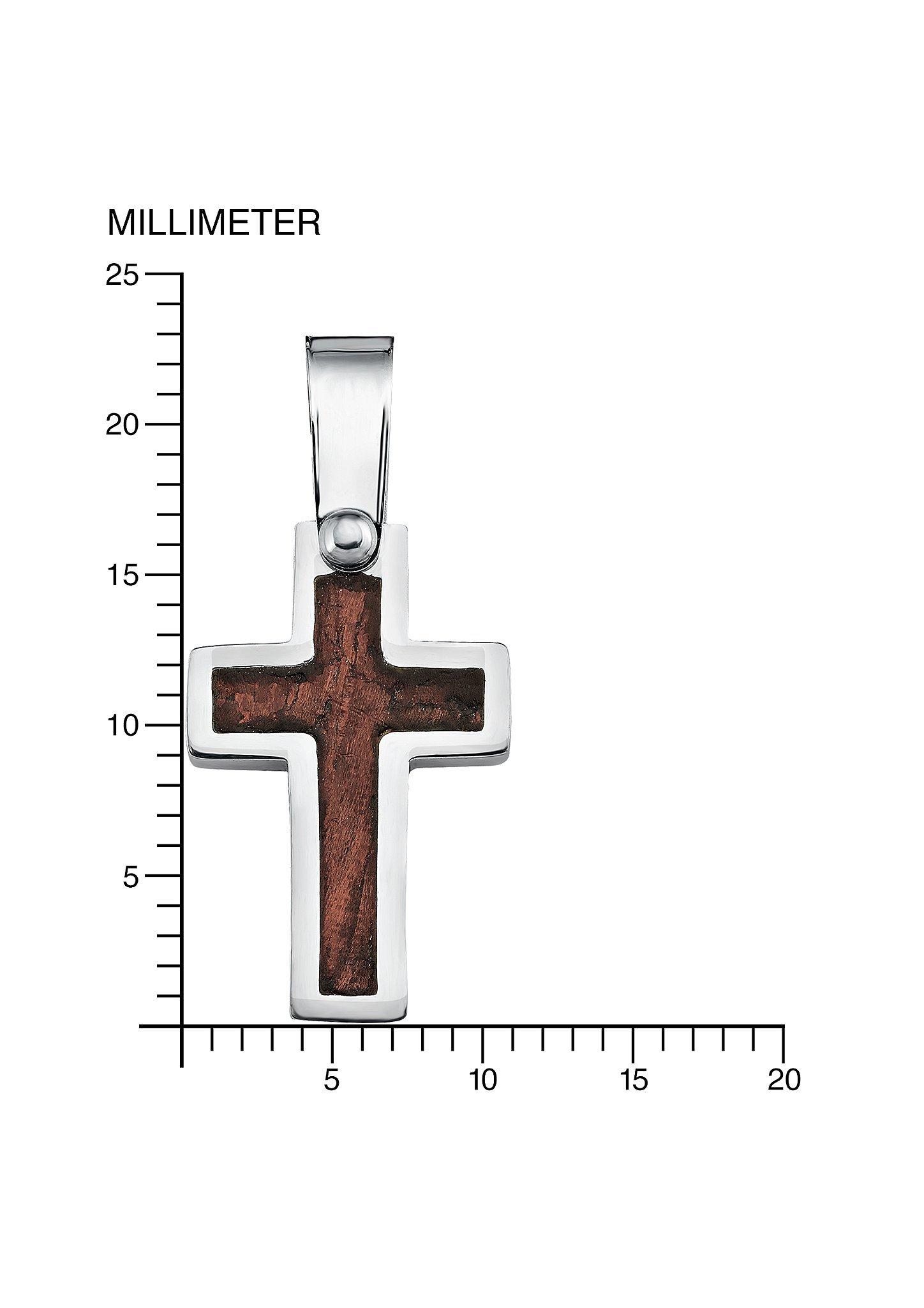 Lederkette mit Edelstahlkreuz  272.207.6411.2601-85B2