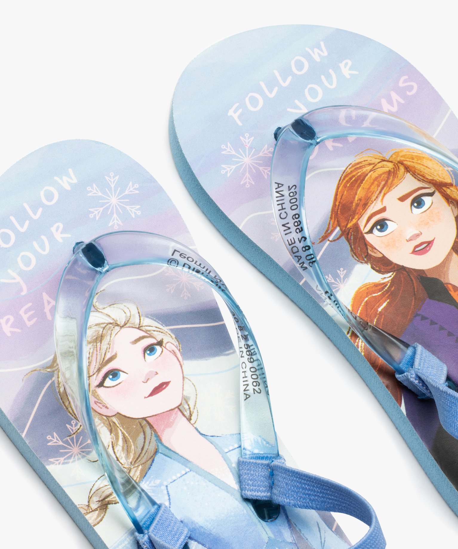 Tongs fille à brides transparentes - Reine des Neiges bleu | GEMO