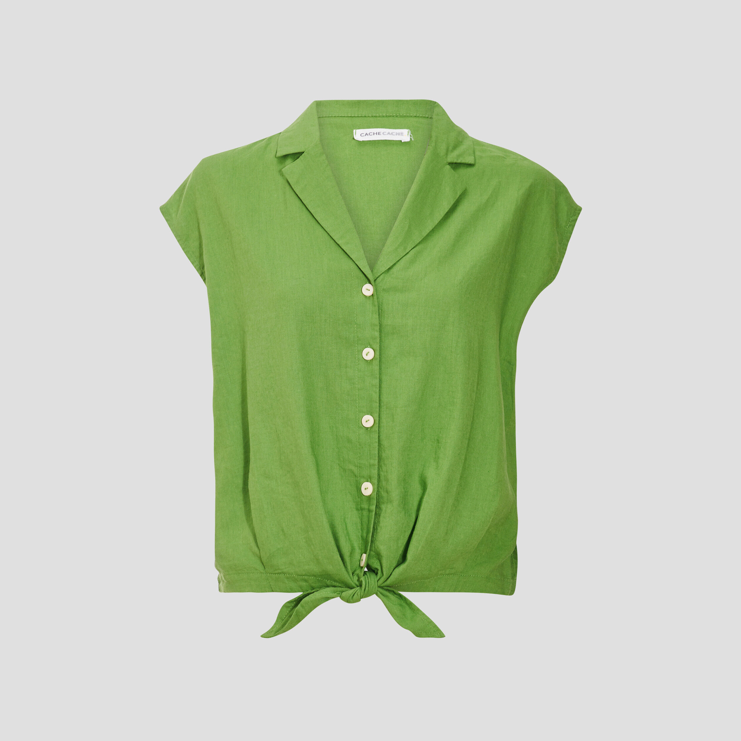 Chemise à nouer vert femme | Cache Cache