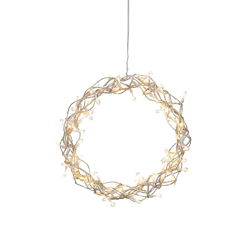 Home Sølvkrans med LED-lys Diameter 30 cm