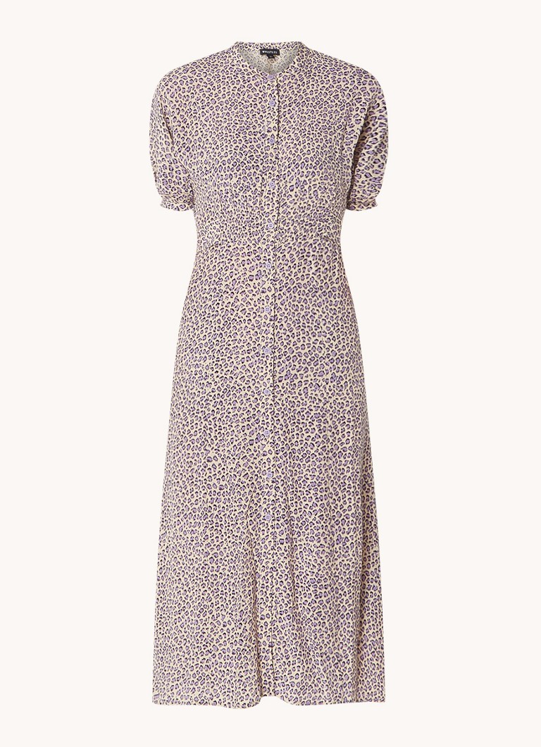 Whistles Midi shirt dress with side pockets and leopard print