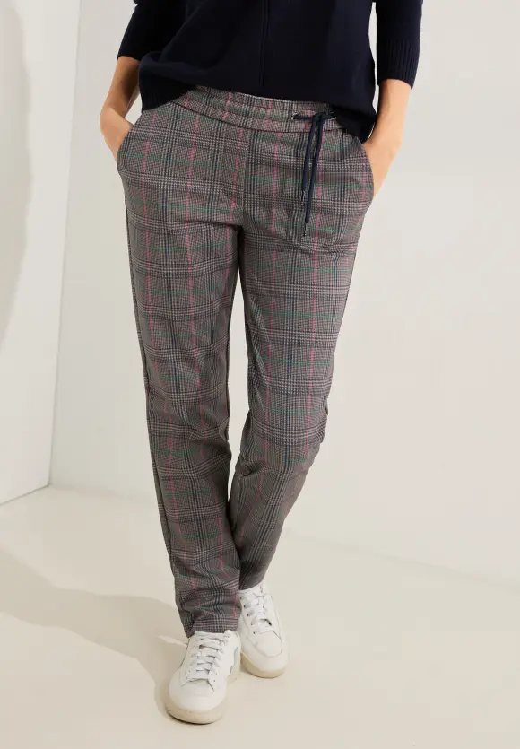 CECIL Karierte Casual Fit Hose
