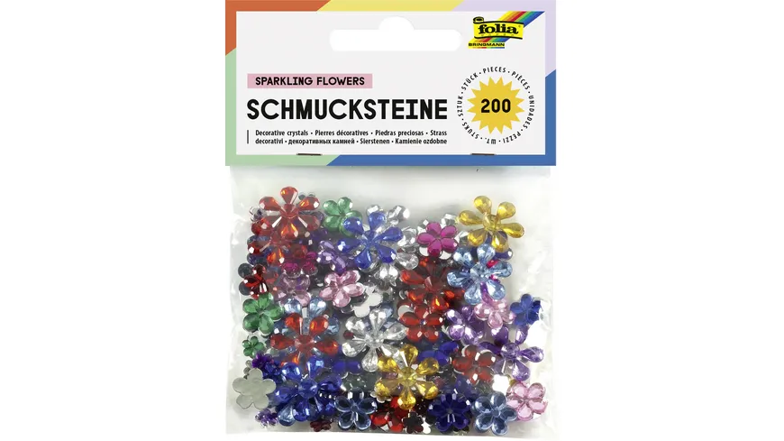 folia Schmucksteine Blumen 200 Stück