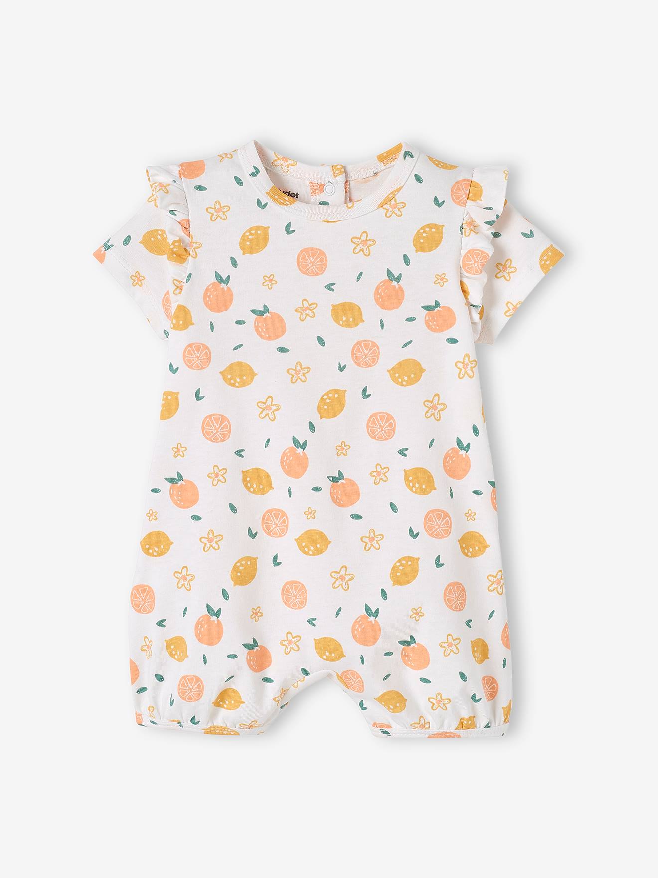 Lot de 2 pyjamas combishort bébé fille ouverture dos lot rose pâle