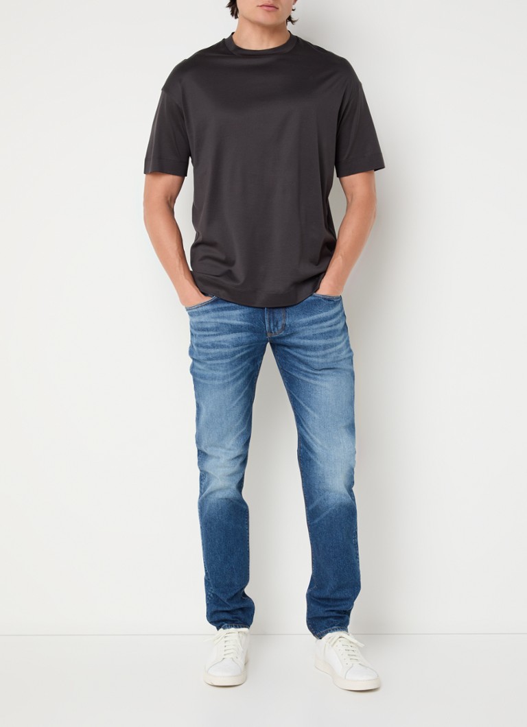 Blugi Emporio Armani cu croială dreaptă, decolorare închisă