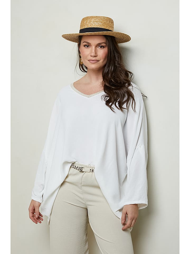 Curvy Lady Bluse in Weiß günstig kaufen