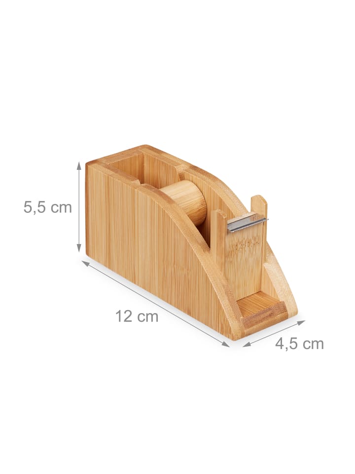 relaxdays Tischabroller für 25mm Klebestreifen in Natur günstig kaufen onesize