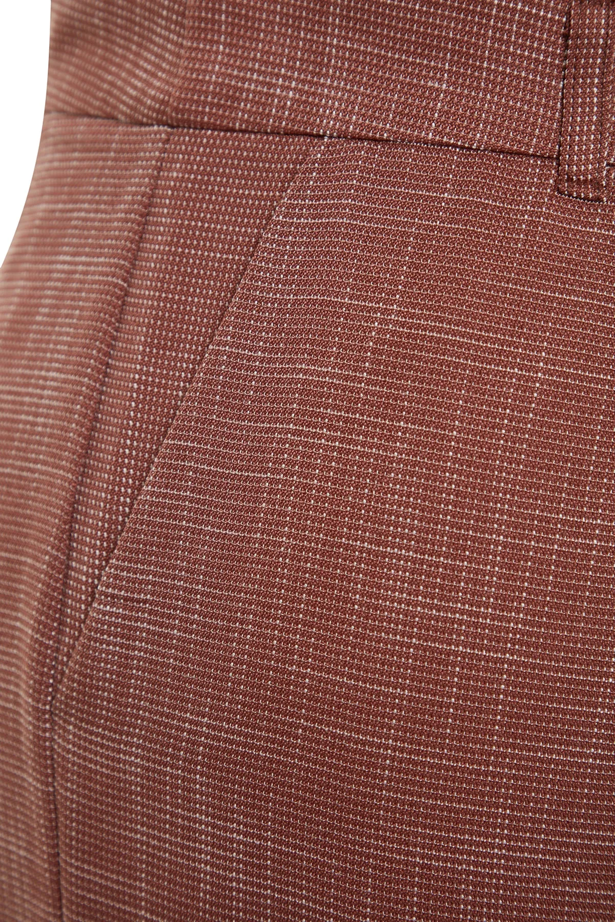 Trendyol Curve  Braune gewebte Hose in Leinenoptik TBBSS23AR00001