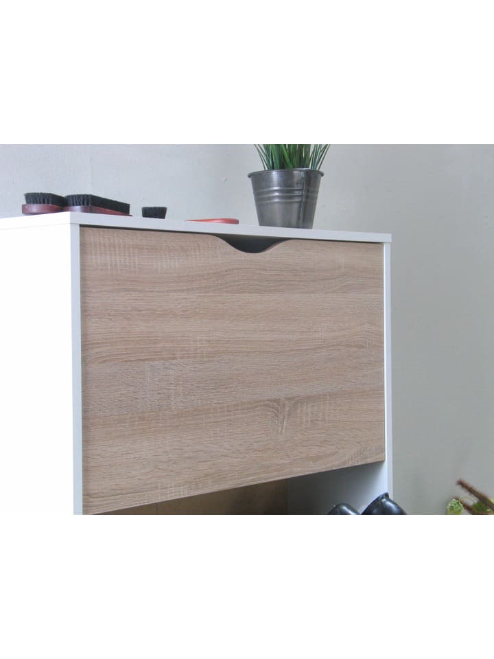 ebuy24 Schuhschrank Napoli Weiß 211 x 24 cm günstig kaufen onesize
