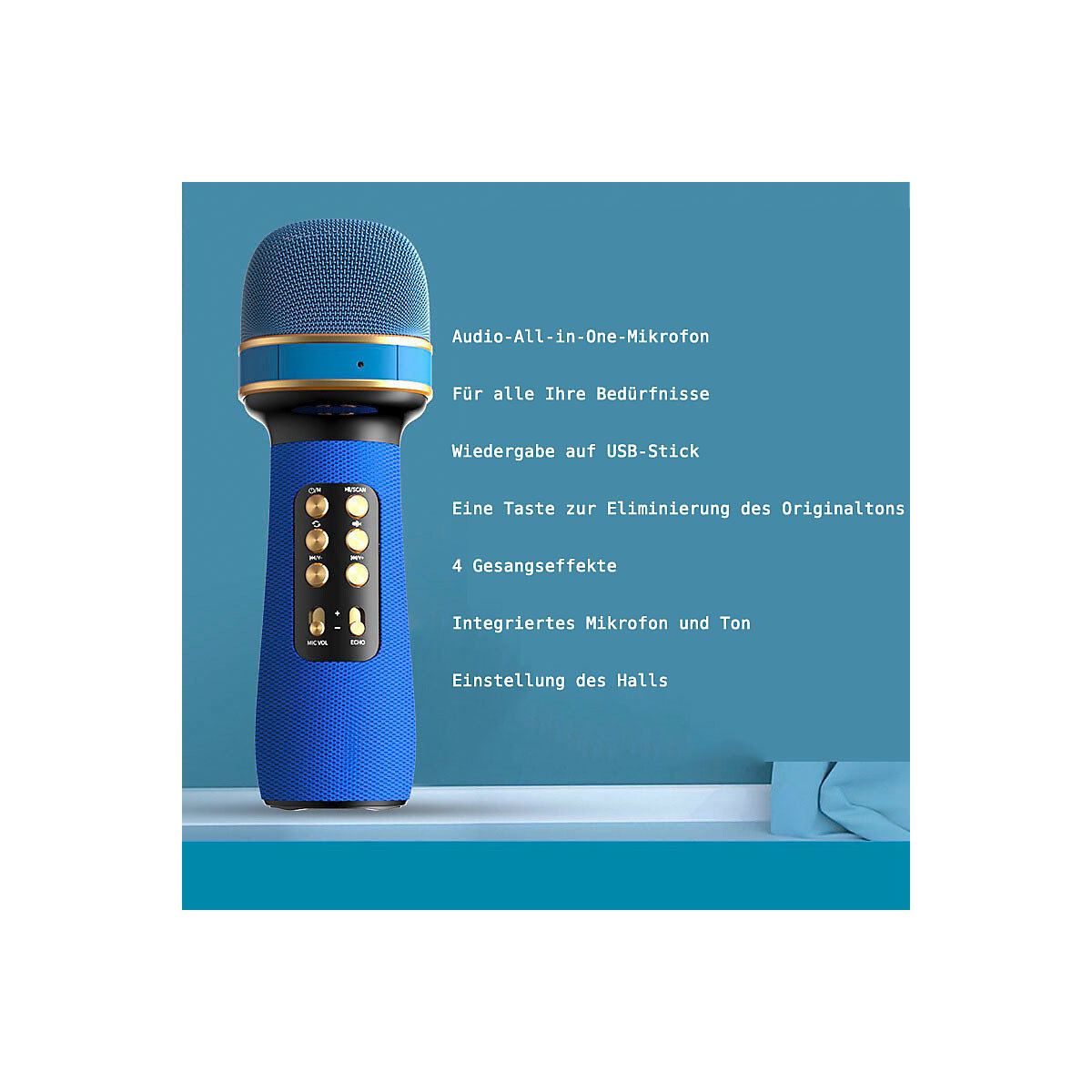 Kabelloses Heim-Mikrofon Bluetooth-Mikrofon für Karaoke Handheld Tragbare Lautsprecher Hause KTV Player