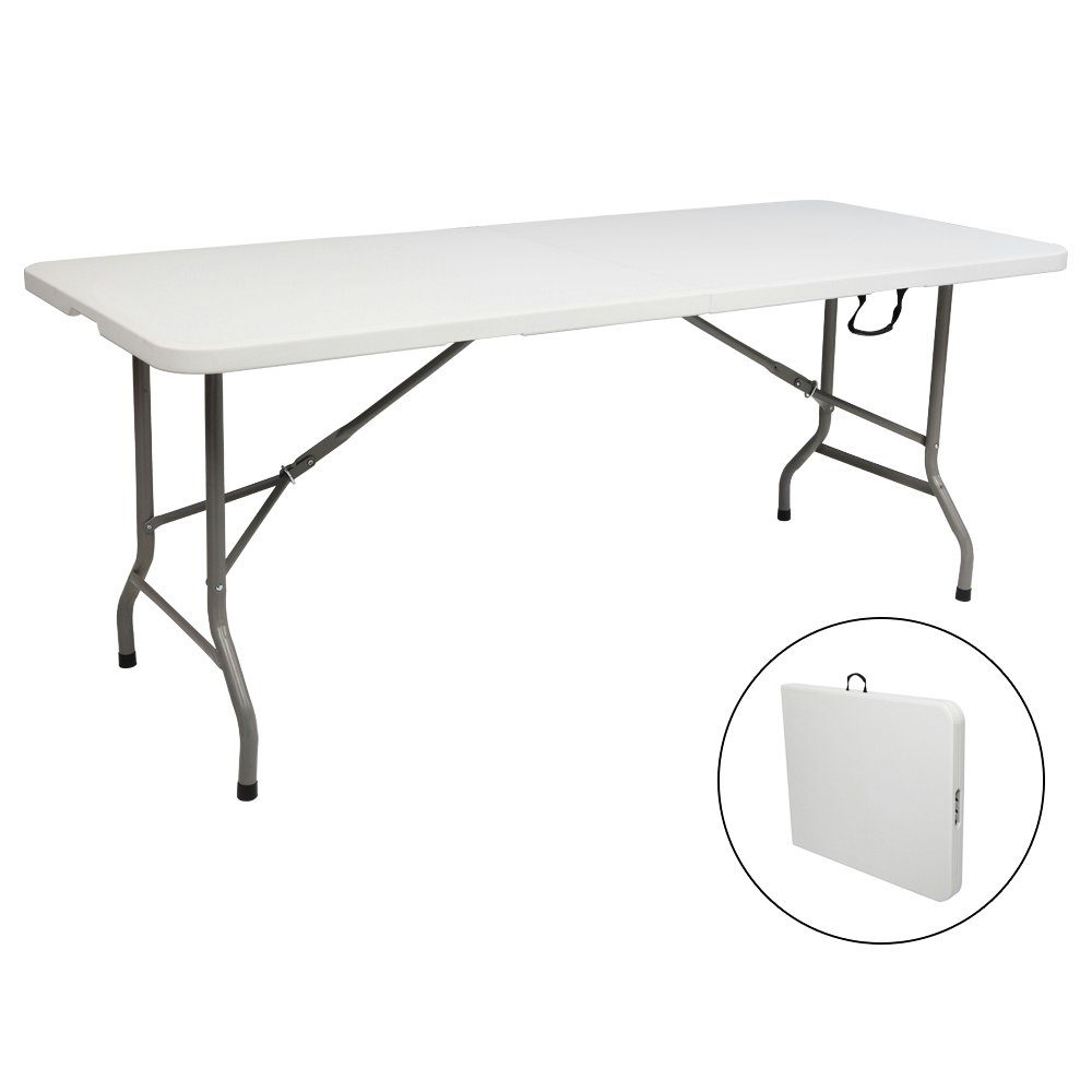 FCH Klapptisch, 183 x 76 x 74CM Klappbar Wetterfest Tragbar Garten Camping