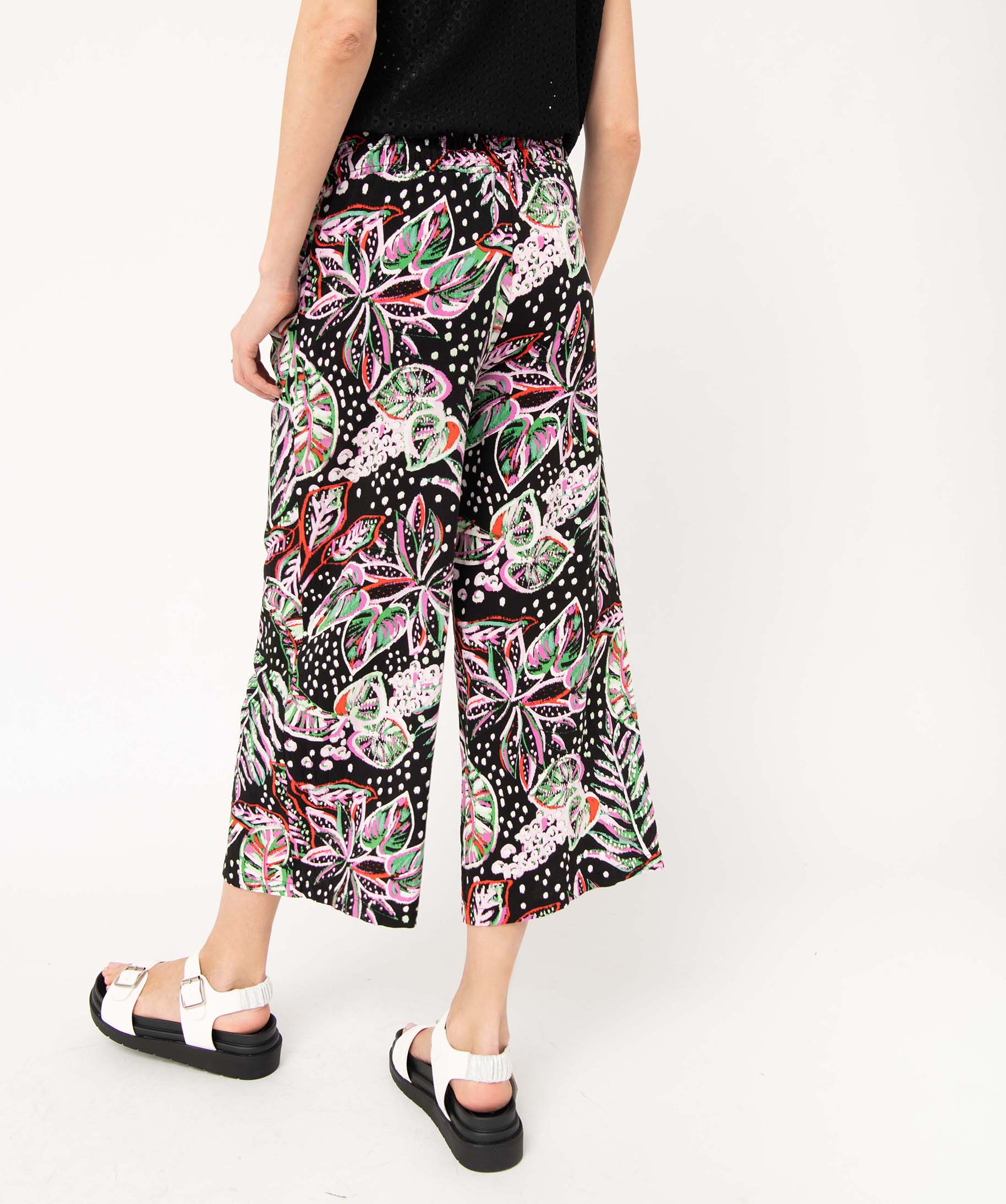 Pantacourt femme ample à motifs exotiques imprime | GEMO