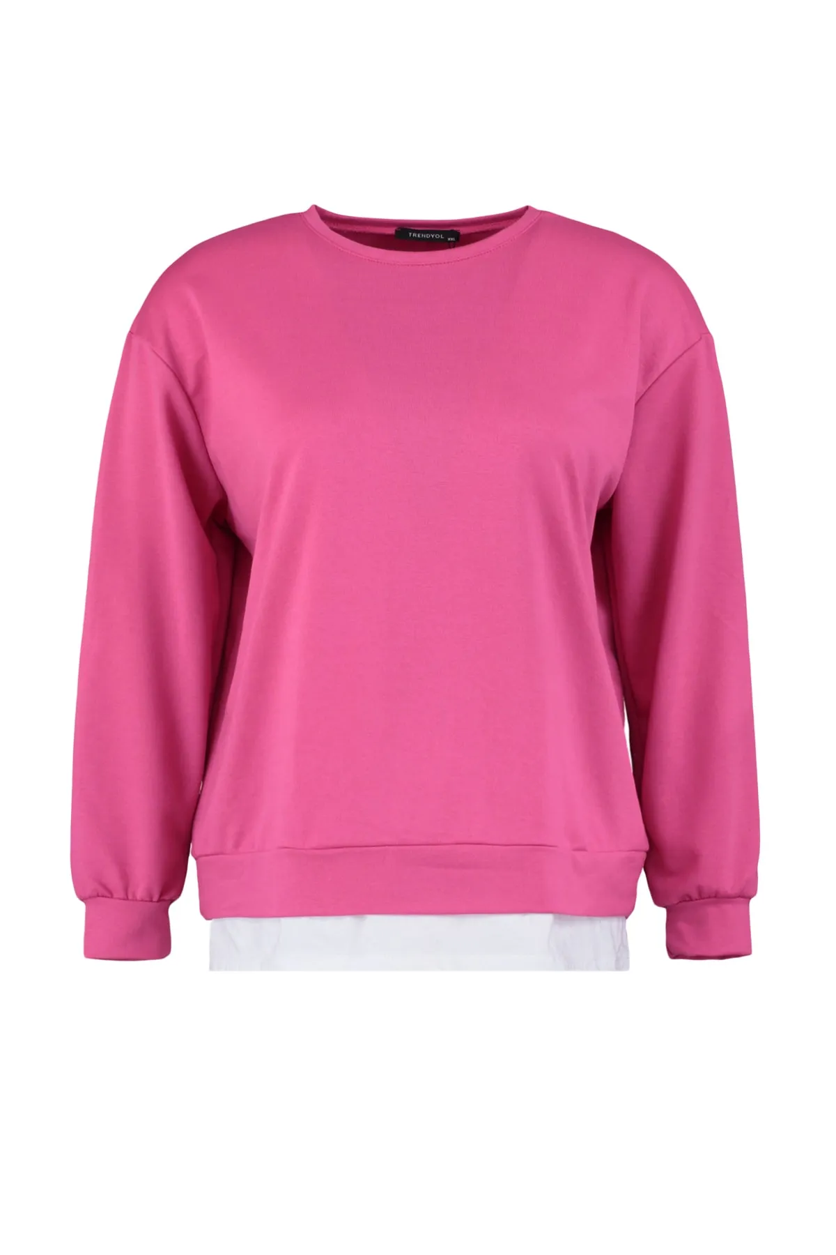 Trendyol Curve  Fuchsia Entfernung des unteren T-Shirt-Looks Dünnes gestricktes Sweatshirt TBBAW23AO00024