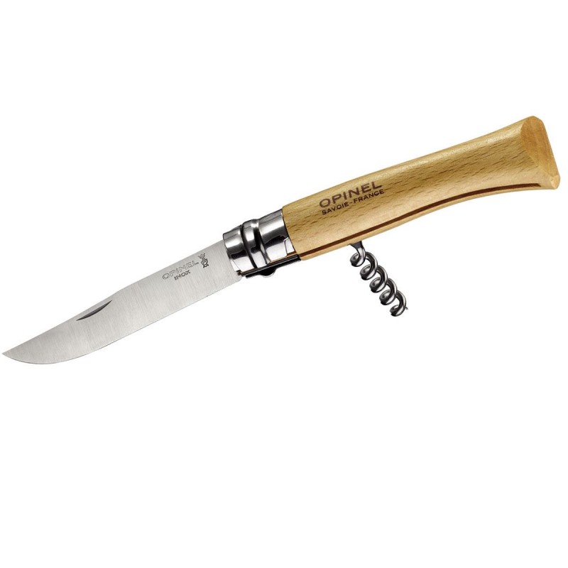 Messer - Opinel n.10 Inox mit Korkenzieher.