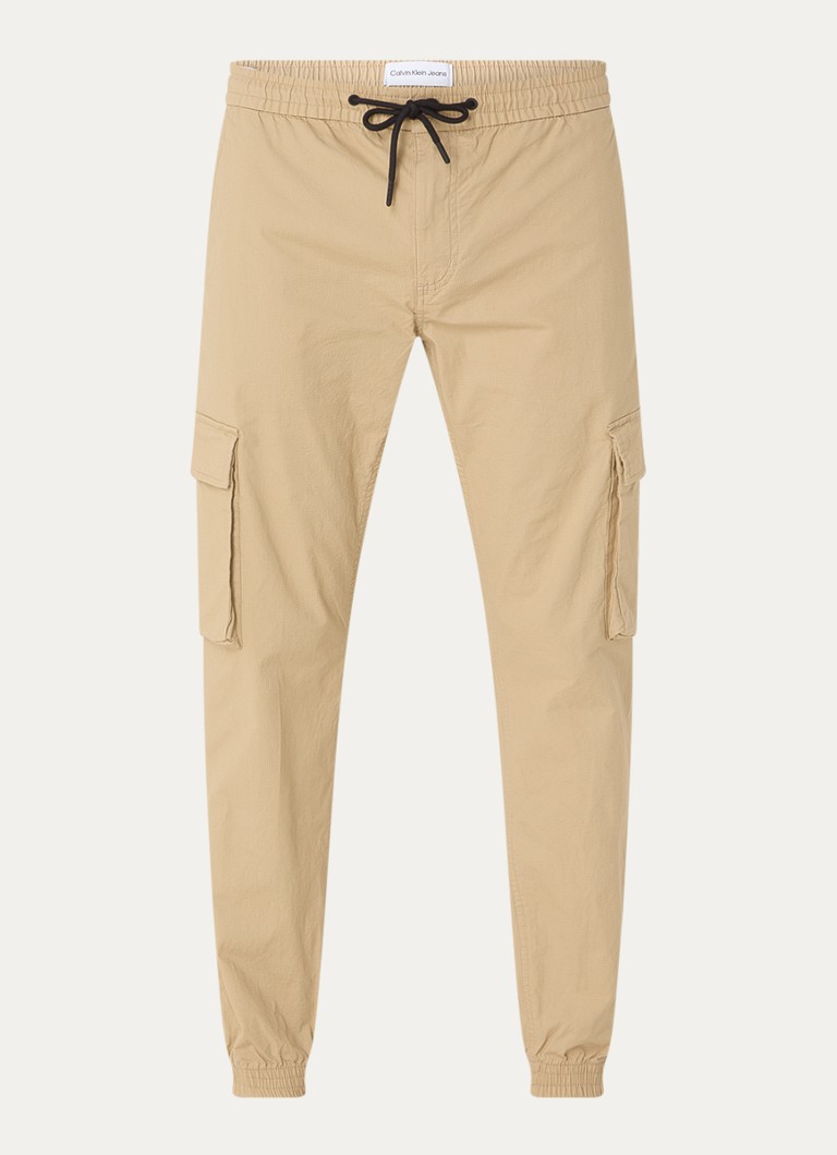 Calvin Klein Tapered fit cargo pants with flap pockets and logo