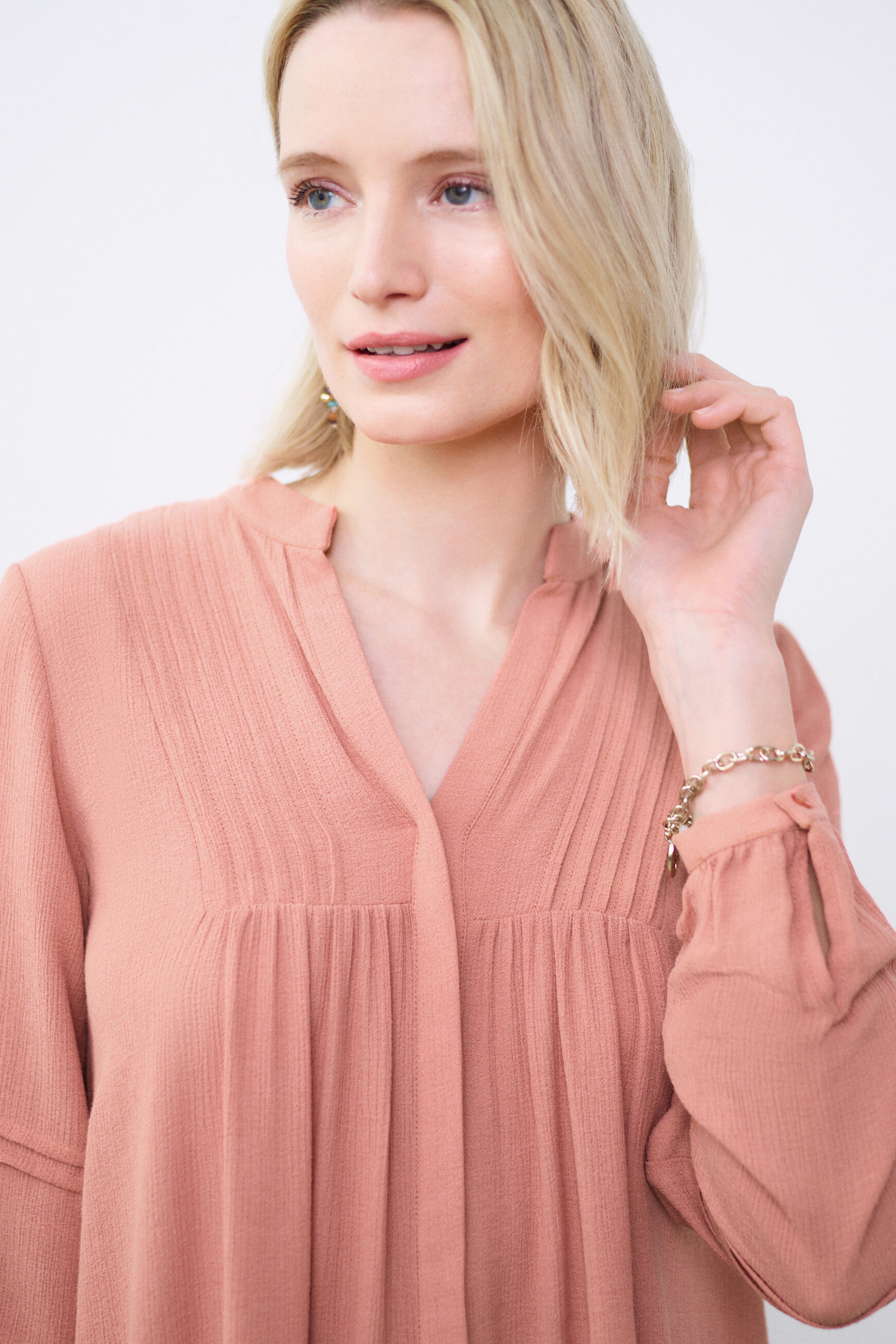 chemisier lea rose saumon femme