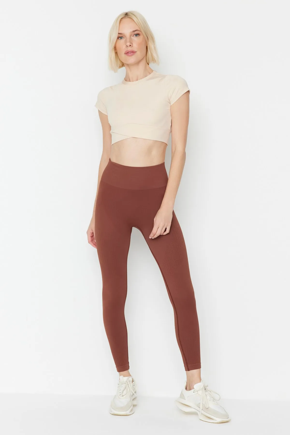 Jerf  Lily - Braune Erholungs-Leggings mit hoher Taille