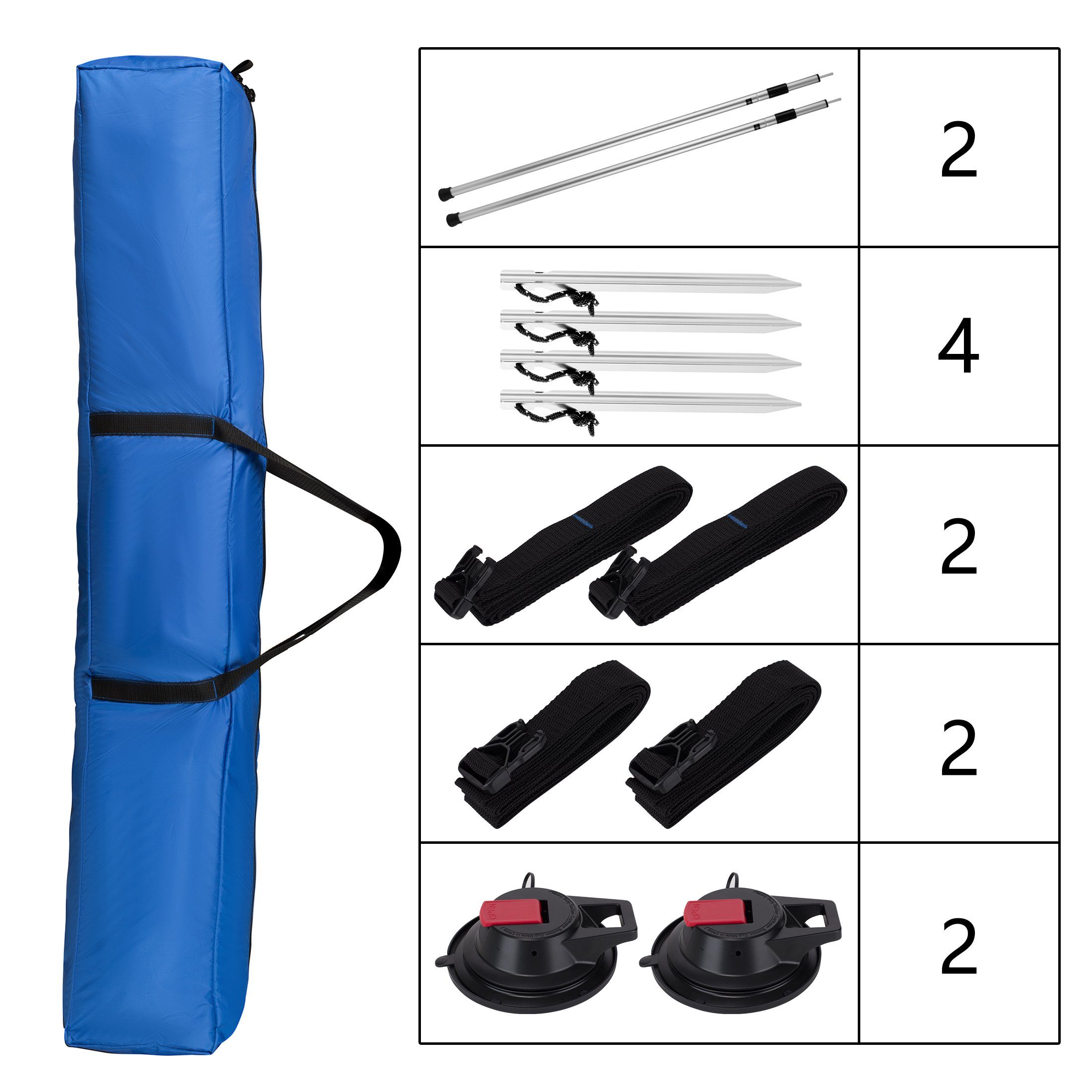 Zoomyo Sonnensegel Markise fürs Auto / Autovordach, einfache Montage, (Einer Tasche für den einfachen Transport), mit UV-Schutz 80+ durch Silberbeschichtung