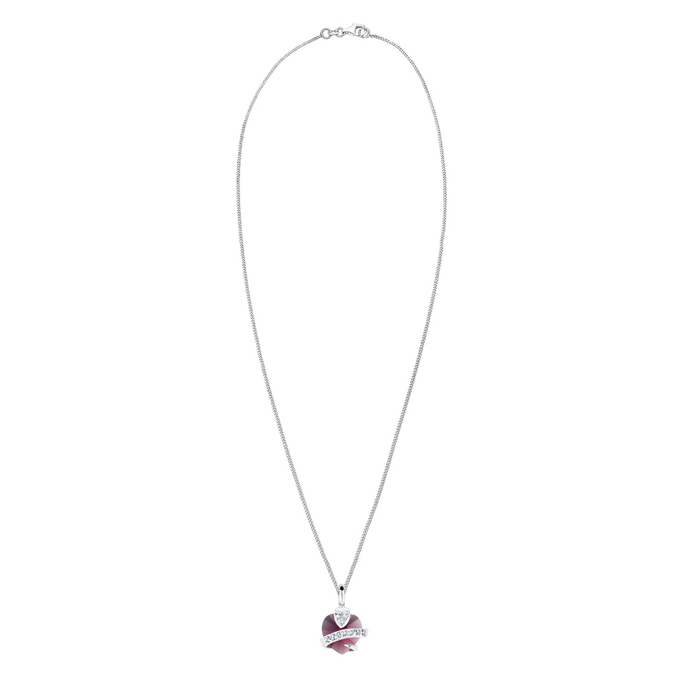 Elli Elli Collier Femme Pendentif Coeur Précieux avec Cristal en Argent Sterling 925 collier
