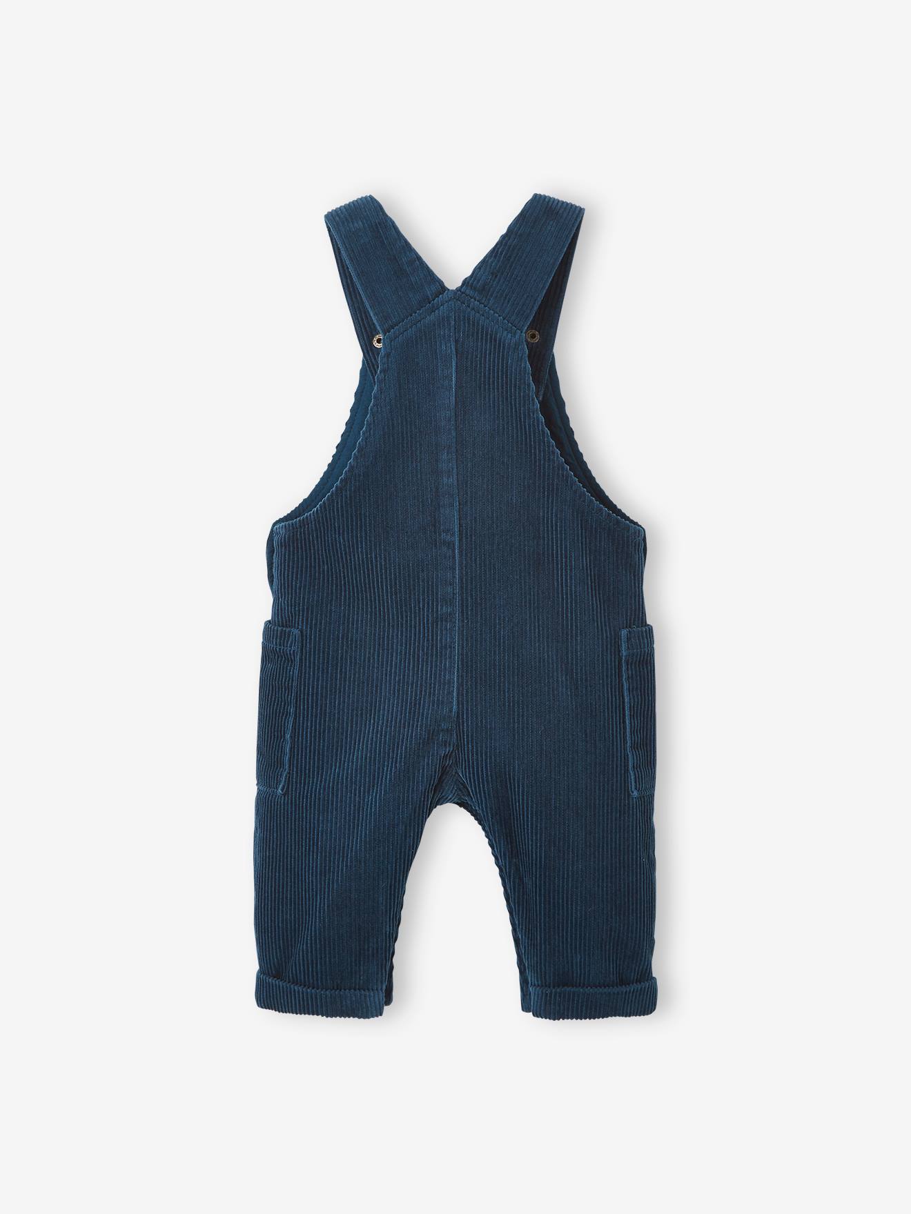Salopette en velours côtelé bébé bleu