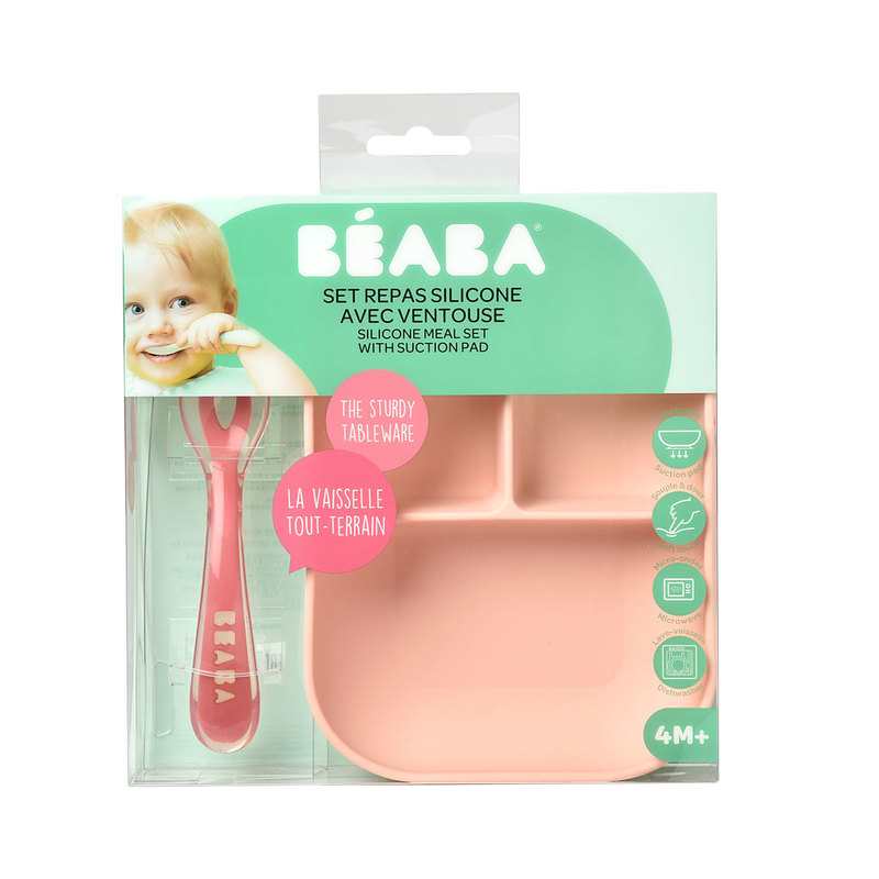 Coffret repas compartimenté 2 pièces rose Beaba