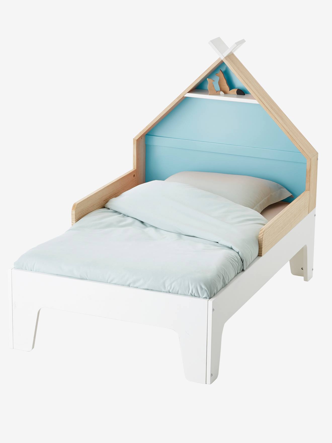 Vertbaudet Mitwachsendes Kinderbett TIPILI, Hausbett - grün/gelb