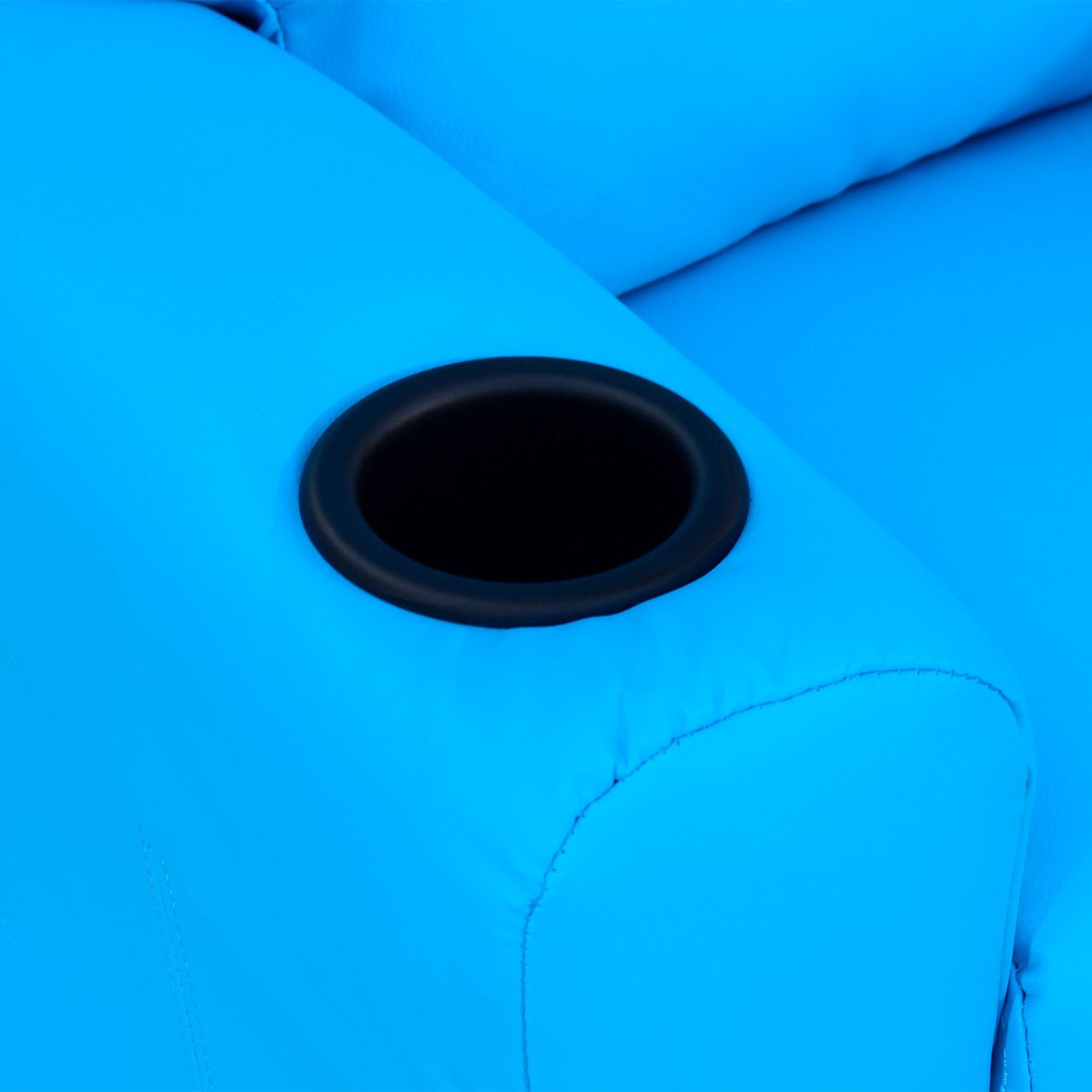 HOMCOM Kindersessel für 3-6 Jahre alt, Liegefunktion, Eingebauten Becherhalter, Blau, 62 x 52 x 69 cm
