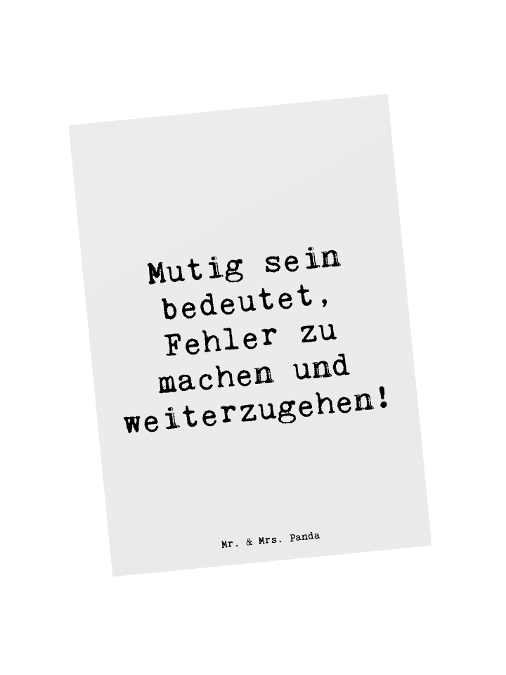Mr. & Mrs. Panda Postkarte Spruch Fehler machen Lernen mit Spruch in Weiß günstig kaufen onesize