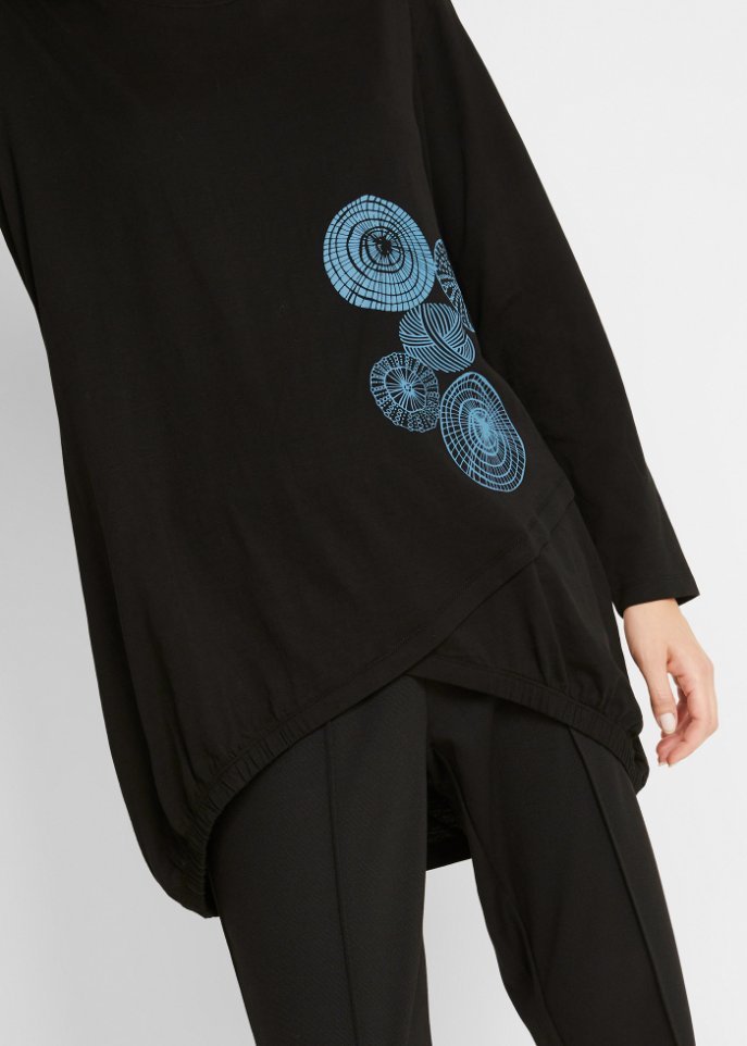 O-Shape Baumwoll-Longshirt bedruckt