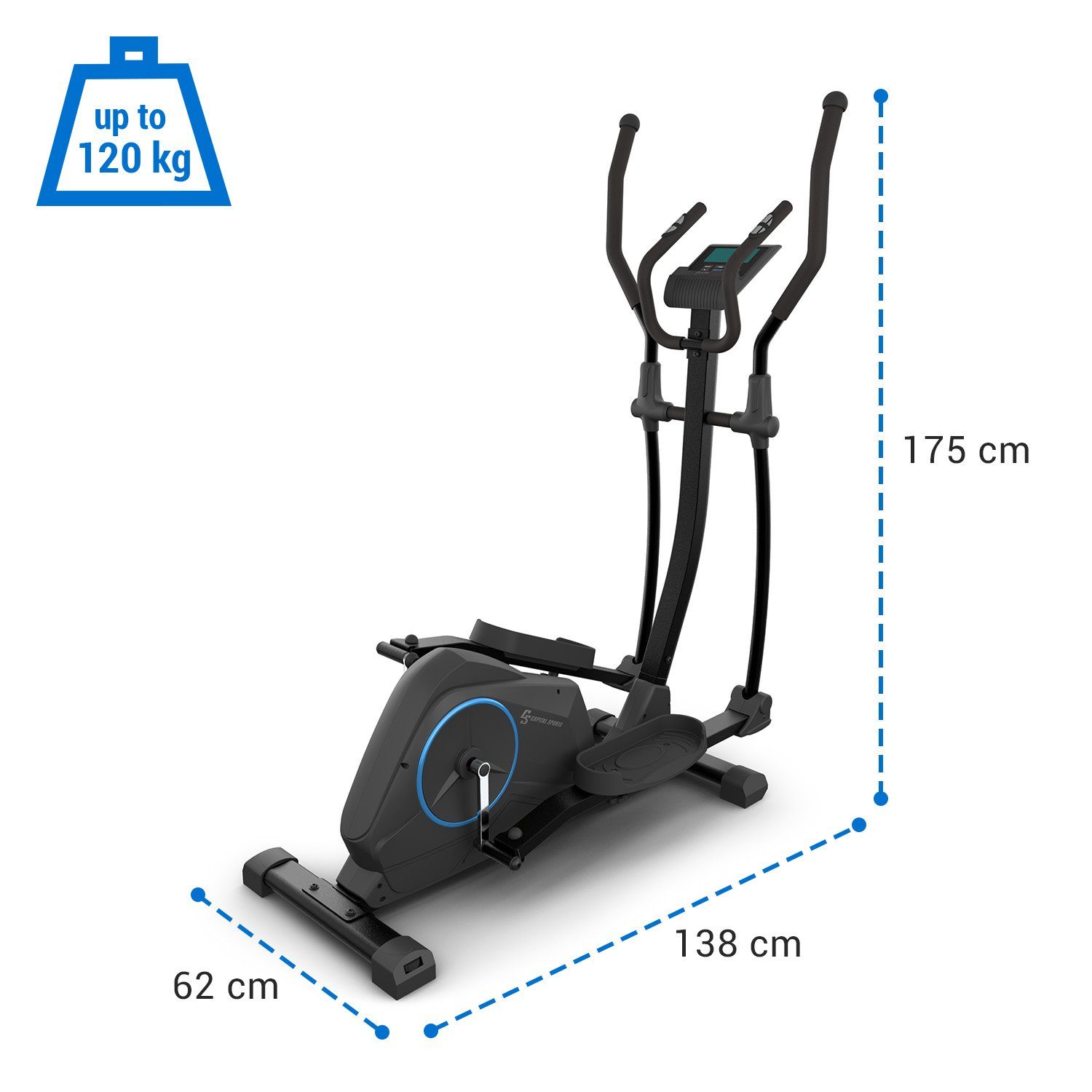 Capital Sports Heimtrainer Helix Air (Set), Heimtrainer Cardio Home Trainer zu hause 120 kg belastbar