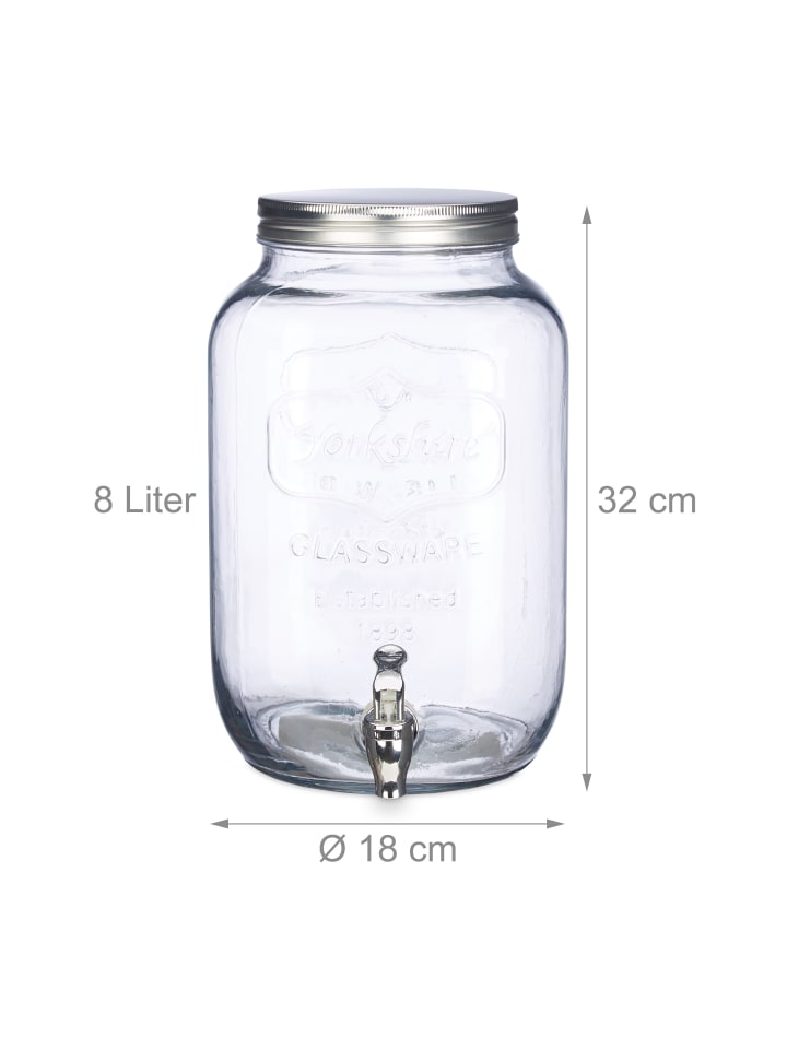 relaxdays 2 x Getränkespender in Transparent - 8 l günstig kaufen onesize
