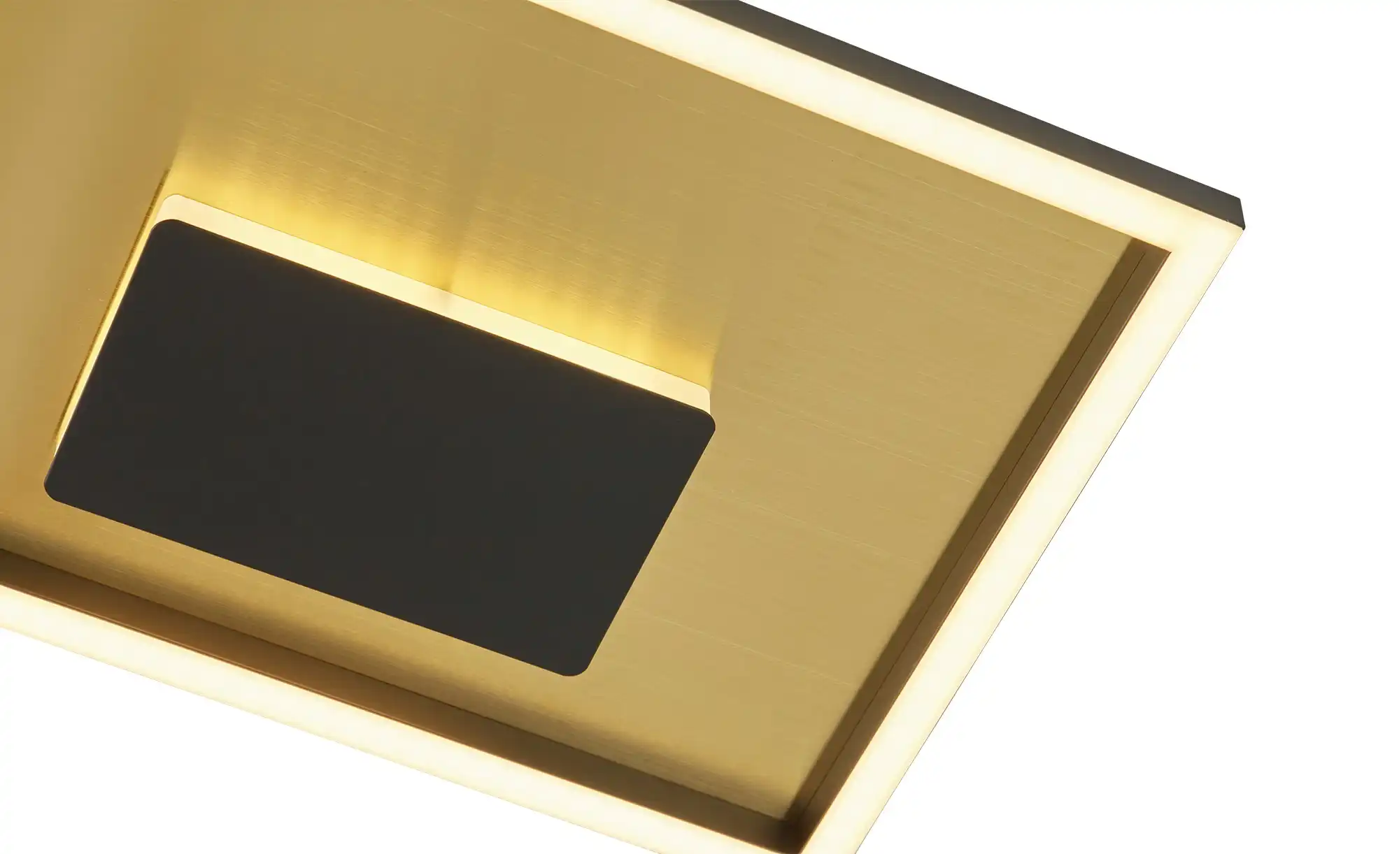 KHG LED-Deckenleuchte, schwarz/goldfarben rechtecki