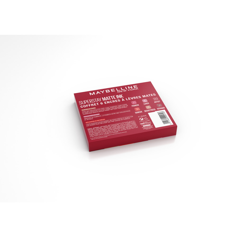 Maybelline New York Maybelline Superstay Matte Ink Coffret 6 Rouge à Lèvres Coffret exclusif comprenant 6 rouges à lèvres Superstay Matte Ink