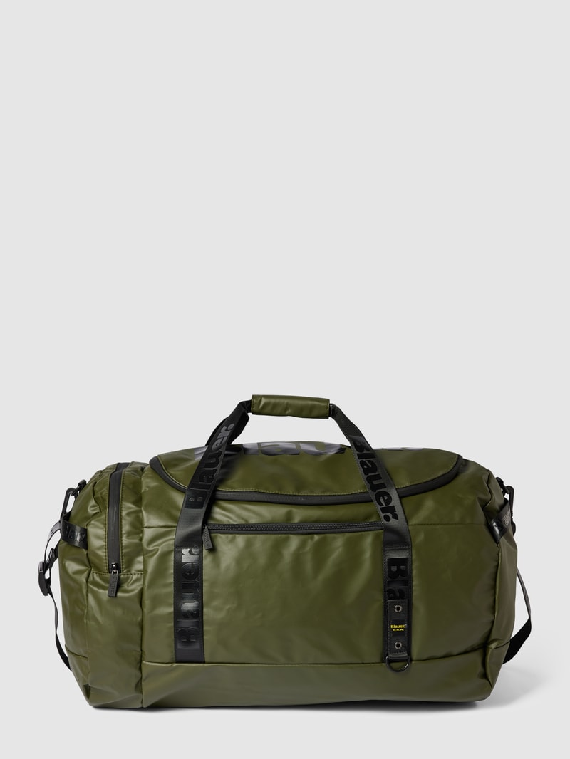 Duffle Bag mit Label-Details Modell 'SPLASH' in olivgrün