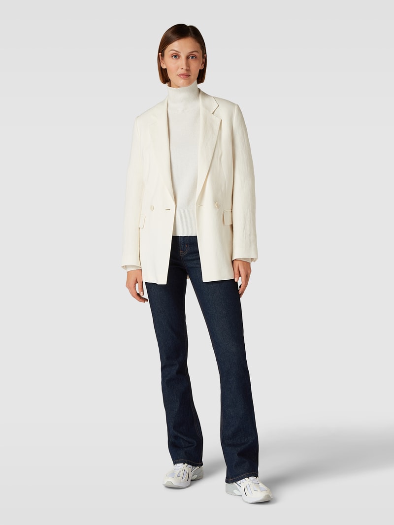Jeans mit Label-Patch Modell 'HIGHRISE' in marineblau