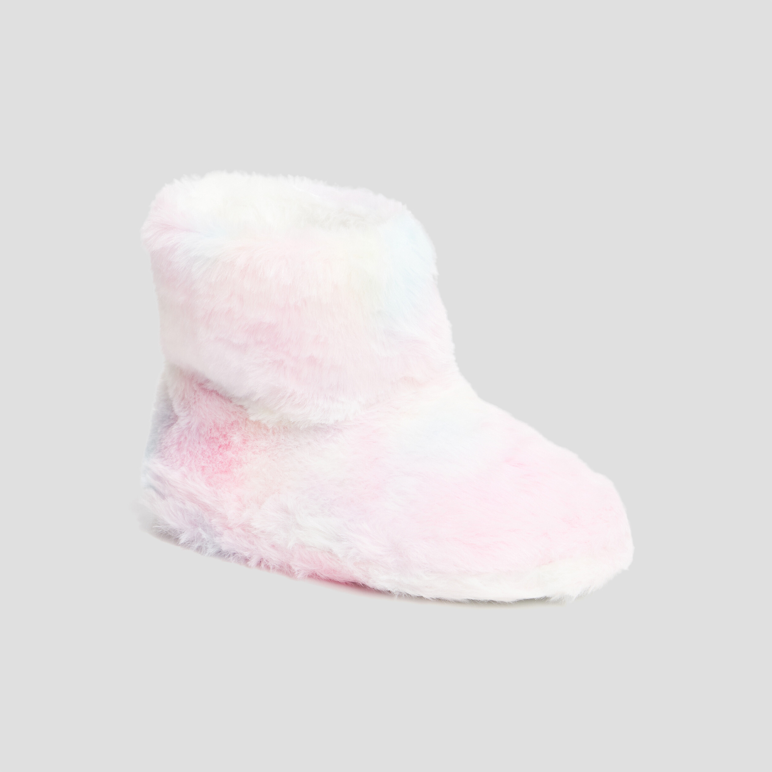 Chaussons bottines imitation fourrure multicolore fille | La Halle