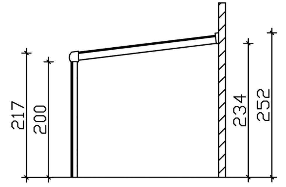 Skanholz Terrassendach Modena, BxT: 434x257 cm, 434 cm Breite, verschiedene Tiefe