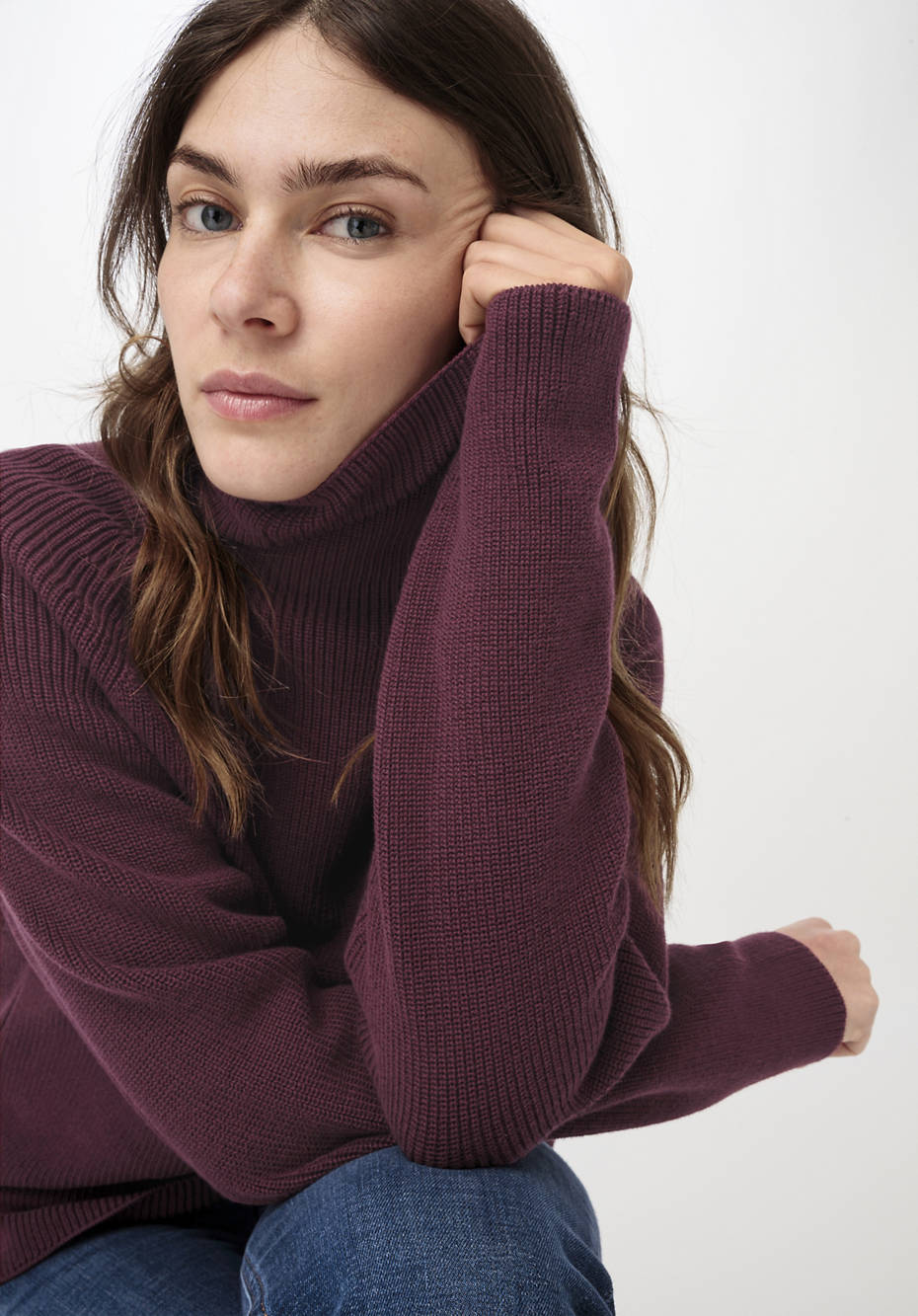 Rollkragenpullover aus reiner Bio-Baumwolle