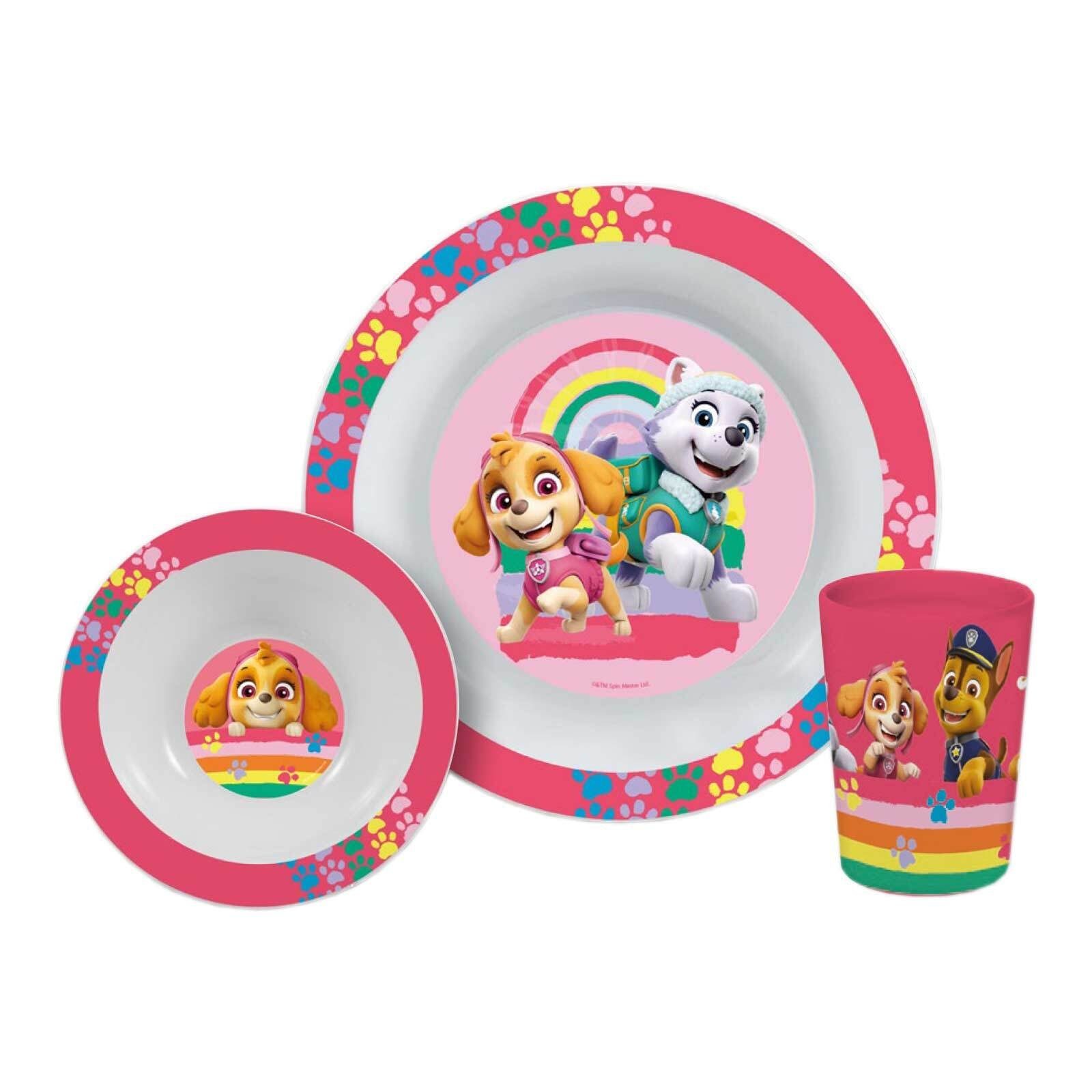 p:os Kindergeschirr-Set Paw Patrol Frühstücksset 3er Set (3-tlg), Kunststoff
