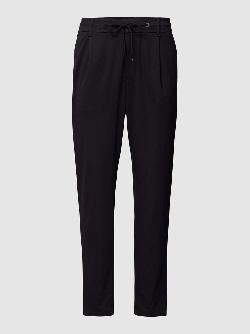 Tapered Fit Lounge-Hose aus Viskose-Mix Modell 'Skay' in marineblau