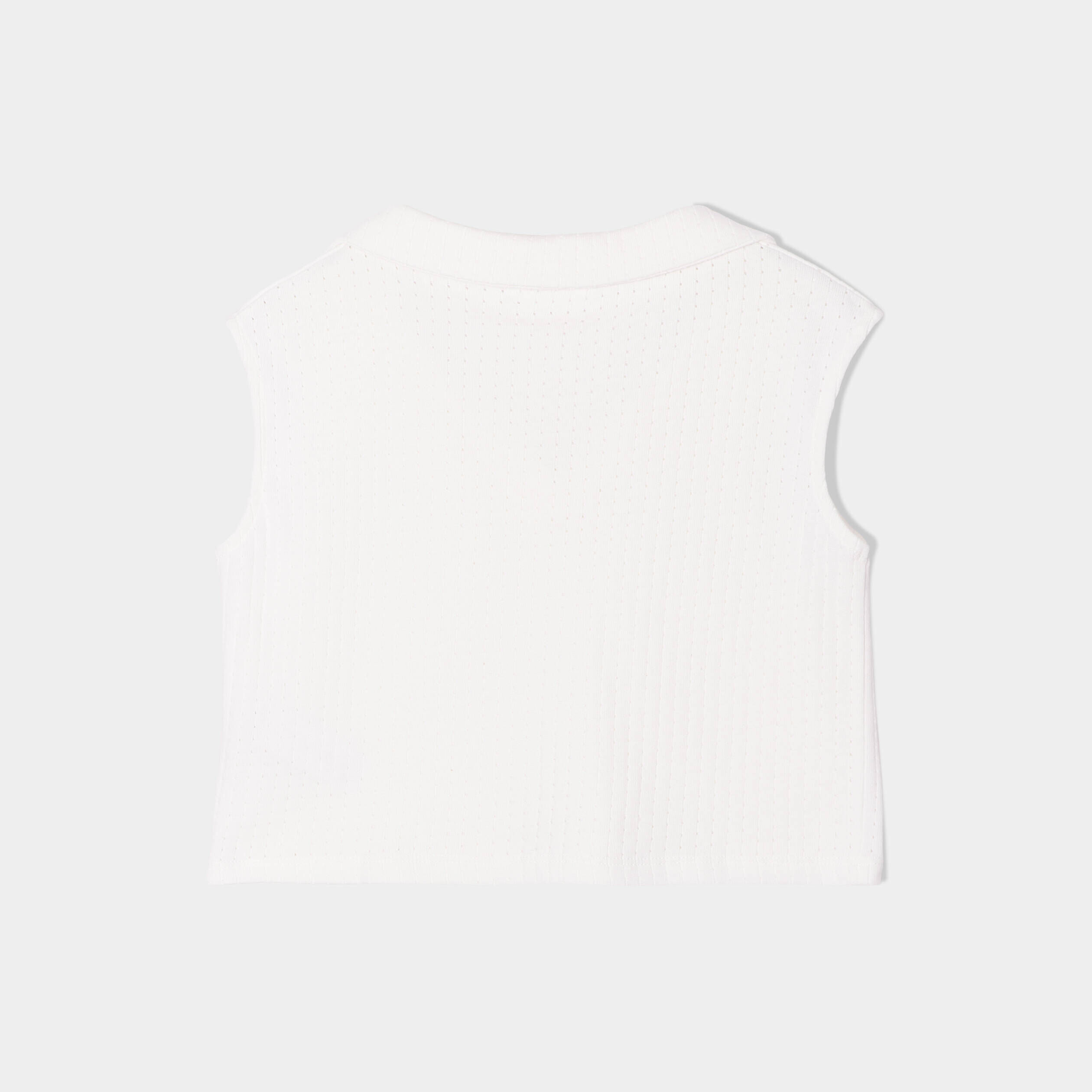 Polo sans manches ecru femme | Cache Cache