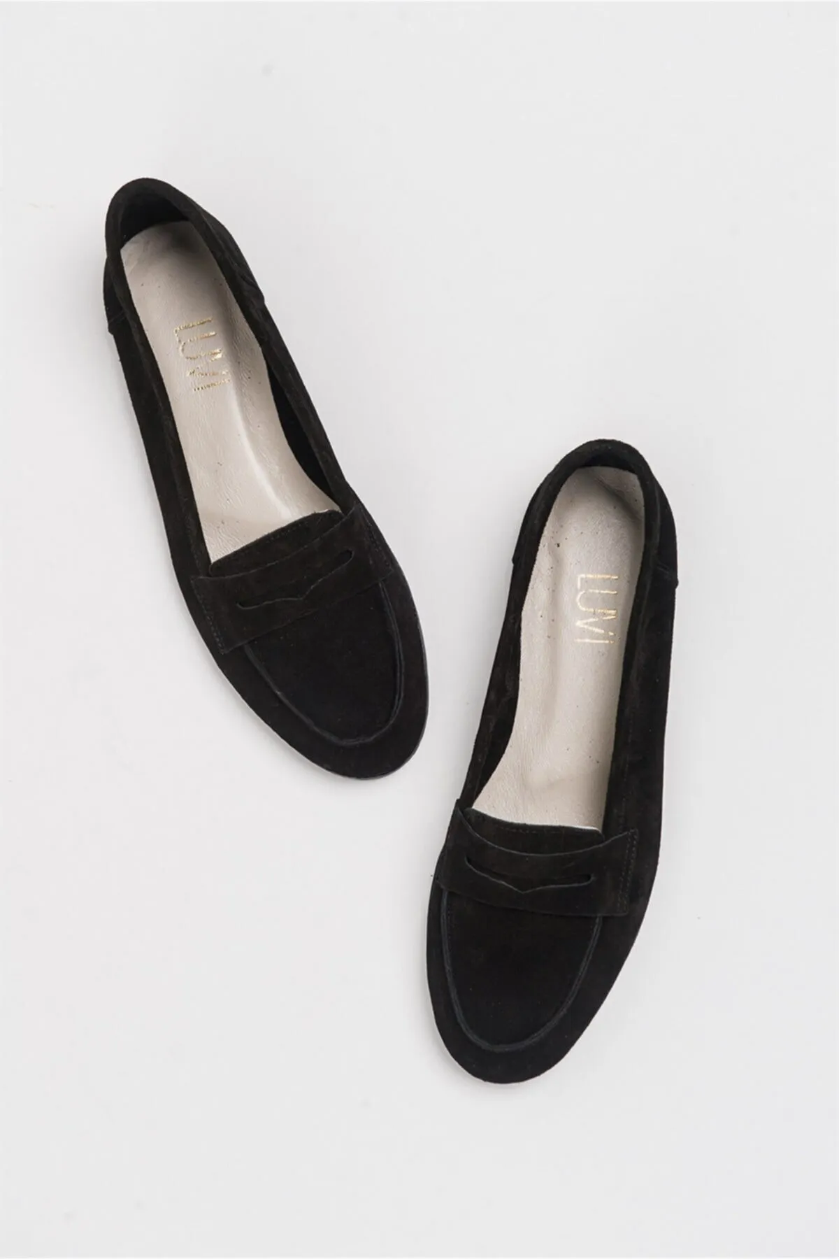 LuviShoes  Ballerinas für Damen aus schwarzem Wildleder Modell F02