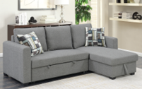 Happy Home Happy Home Ecksofa mit Stauraum & Schlaffunktion grau