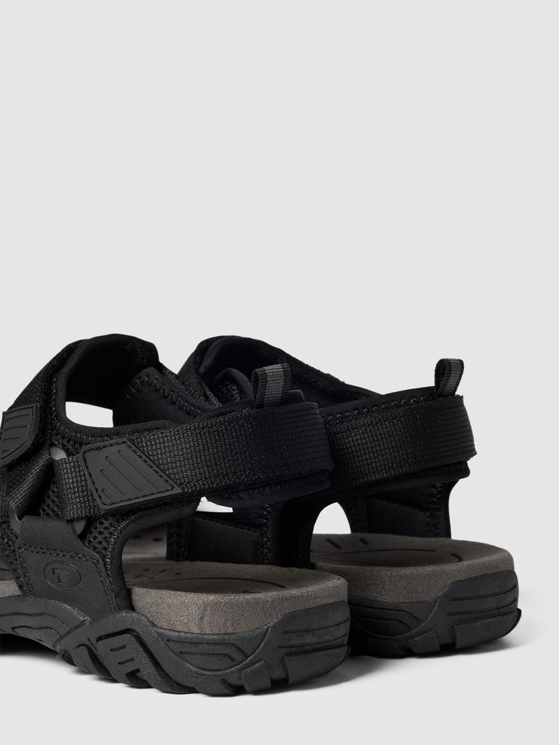 Sandalen mit Label-Detail in schwarz
