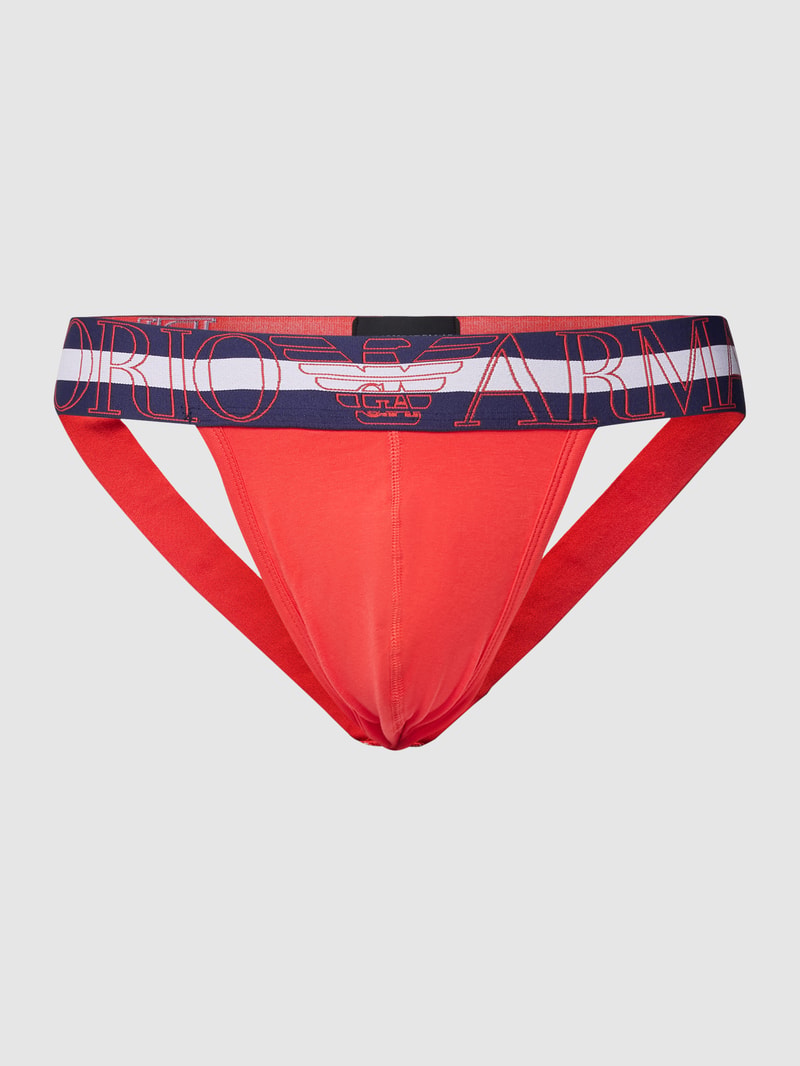 Jockstrap mit eingewebtem Logo Modell 'MEGALOGO' in rot