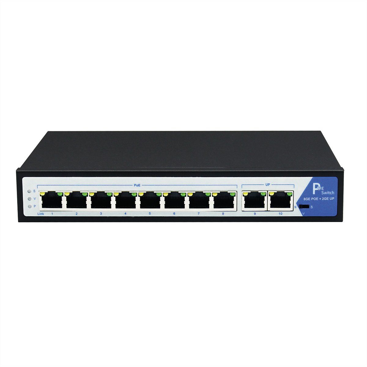 VALUE PoE+ Gigabit Ethernet Switch Netzwerk-Switch (8+2 Ports)
